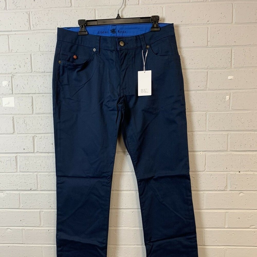 NWT - Stone Rose Pants - Straight Leg - Slim Fit - Size 34 - Color Navy Blue